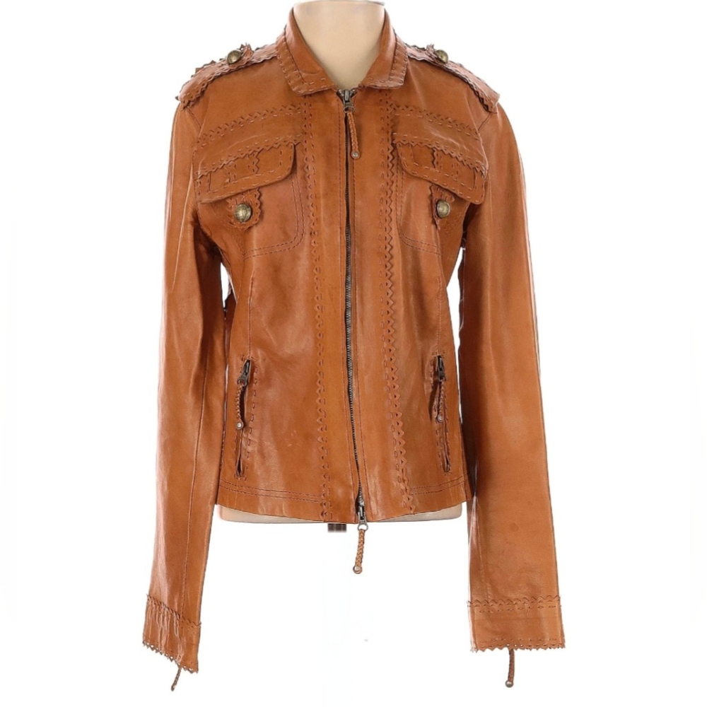 VERAPELLE italian leather Jacket Size IT 44 US 8